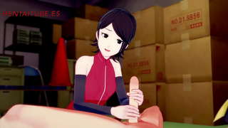 Boruto Hentai -- Sarada Jerkoff, imeb, titjob ja on perses Boruto