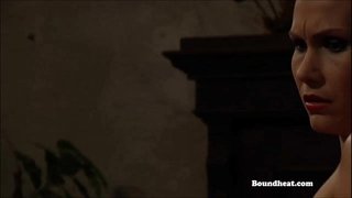 Topless amantes turnos de azotes y de entrenamiento de la esclava