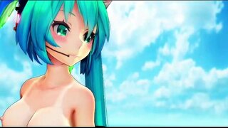 Miku Append Baile Sexy Desnuda MMD